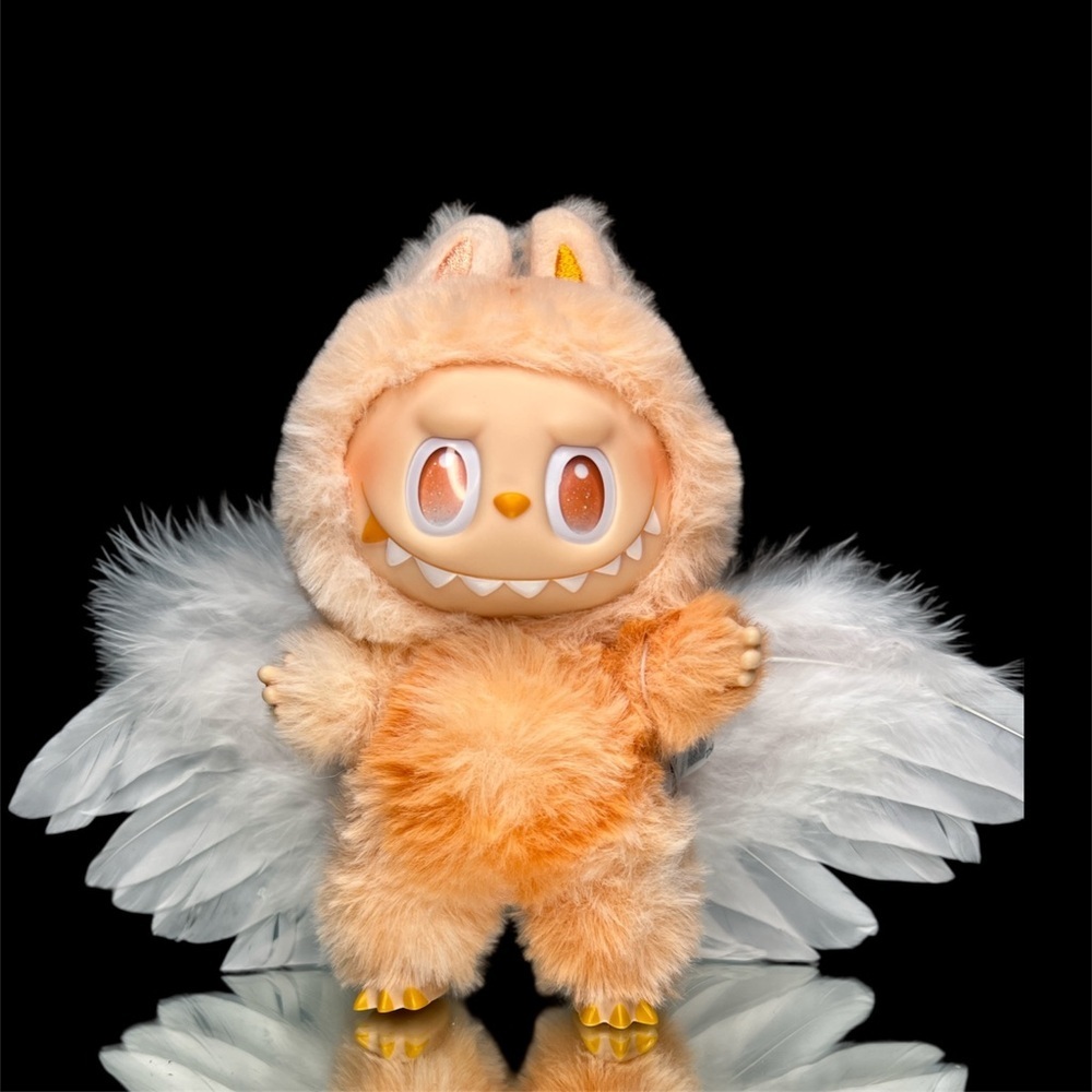 Labubu White Feather Wings Ensemble Outfit Fantasy Dress Up Costume NO DOLL